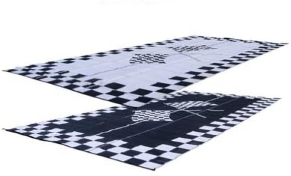 RV Patio Mat: 8×20 Racing Flags Finish Line Checkered Flags Awning Mat