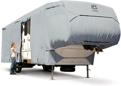 Classic Accessories Over Drive PermaPRO 5th Wheel Cover, Fits 41′ – 44′ RVs, RV Cover, Camper Cover, Travel Trailer Cover