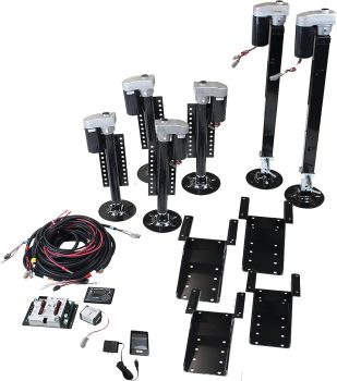 Lippert Ground Control 3.0 6-Point Automatic 5th Wheel RV Leveling System with 15,500-lb. Total Lift Capacity, Wireless Remote, Hall Effect Technology, Auto-Hitch Memory – 675817