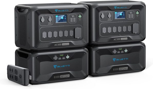 BLUETTI Expandable Portable Power Station, 2*AC300 and 2*B300 6000W/6144Wh/240V Solar Generator Kit, Home Backup Power for Home Use Outdoors RV Emergency(P030A Fusion Box Pro Included)