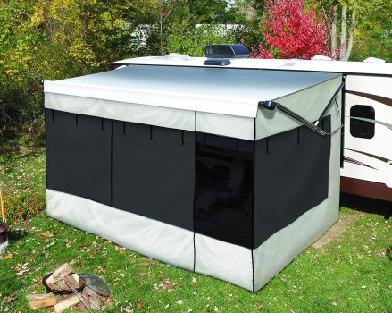 Solera Family Room RV Awning Screen Room, 13′, for 10′-21′ Manual or Power RV Awnings, Polyester Fabric Construction, Weatherproof, Storage Bag, Compatible with Solera, Dometic, Carefree – 362228