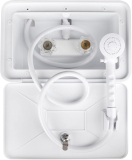 RV Exterior Shower Box Kit with Lock for Outside, Outdoor Non-Metallic RV Accessories for RVs, Fifth Wheels, Motorhomes, Travel Trailers, Campers – White
