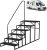 RV Steps with Handrail｜6 Step RV Stairs with Handrail｜Update 3.0 Outdoor RV Ladders with Anti-Slip Pedals｜Mobile Home Stairs for Travel Trailers｜Heavy Duty Camper Steps for Camper, Porch, Spa
