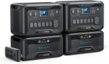 BLUETTI Expandable Portable Power Station, 2*AC300 and 2*B300 6000W/6144Wh/240V Solar Generator Kit, Home Backup Power for Home Use Outdoors RV Emergency(P030A Fusion Box Pro Included)
